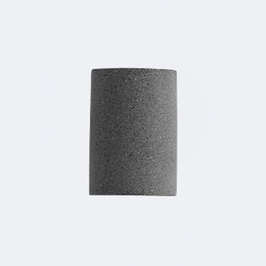 Minimalistic Led Wall Light: Half Cylinder Living Room Sconce With Cement Fixture Dark Gray