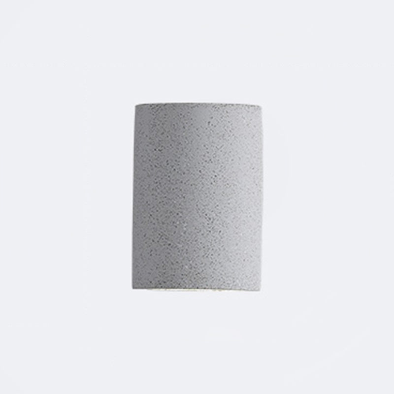 Minimalistic Led Wall Light: Half Cylinder Living Room Sconce With Cement Fixture Grey