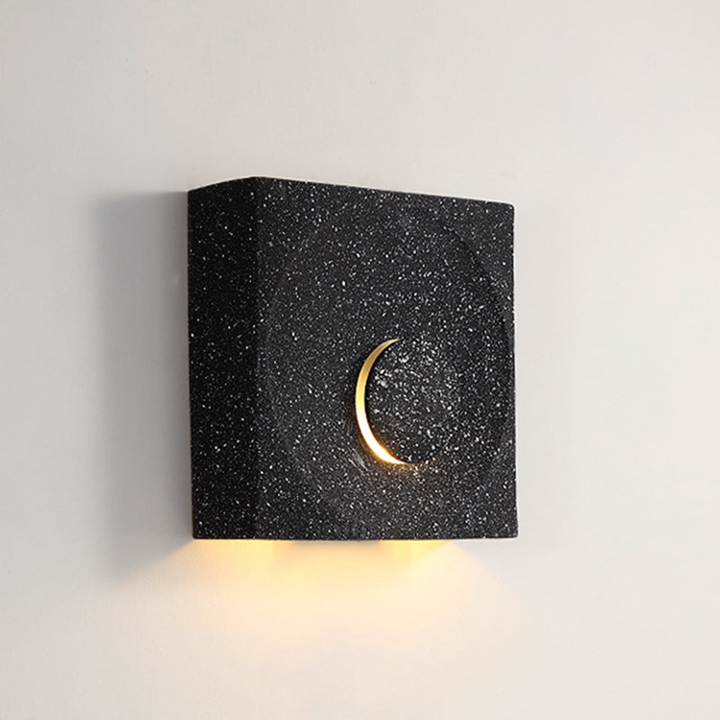 Nordic Square Led Wall Sconce Light - Modern Cement Bedroom Lighting Black