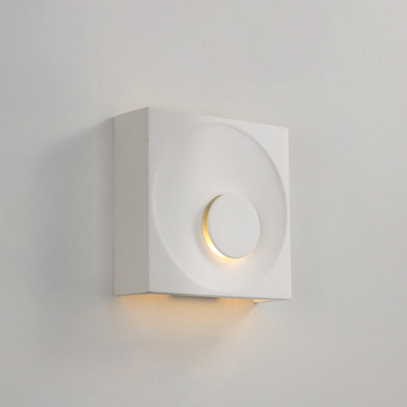 Nordic Square Led Wall Sconce Light - Modern Cement Bedroom Lighting White