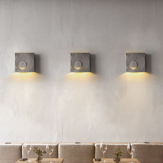 Nordic Square Led Wall Sconce Light - Modern Cement Bedroom Lighting