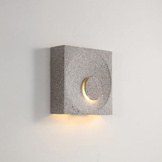 Nordic Square Led Wall Sconce Light - Modern Cement Bedroom Lighting Coffee