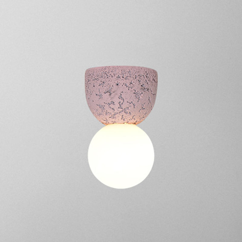 Modern Resin-Cement Bell Wall Sconce - Single-Bulb Lighting Fixture Pink