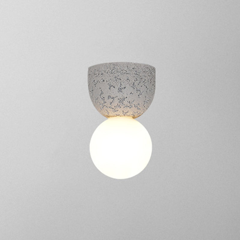 Modern Resin-Cement Bell Wall Sconce - Single-Bulb Lighting Fixture Grey
