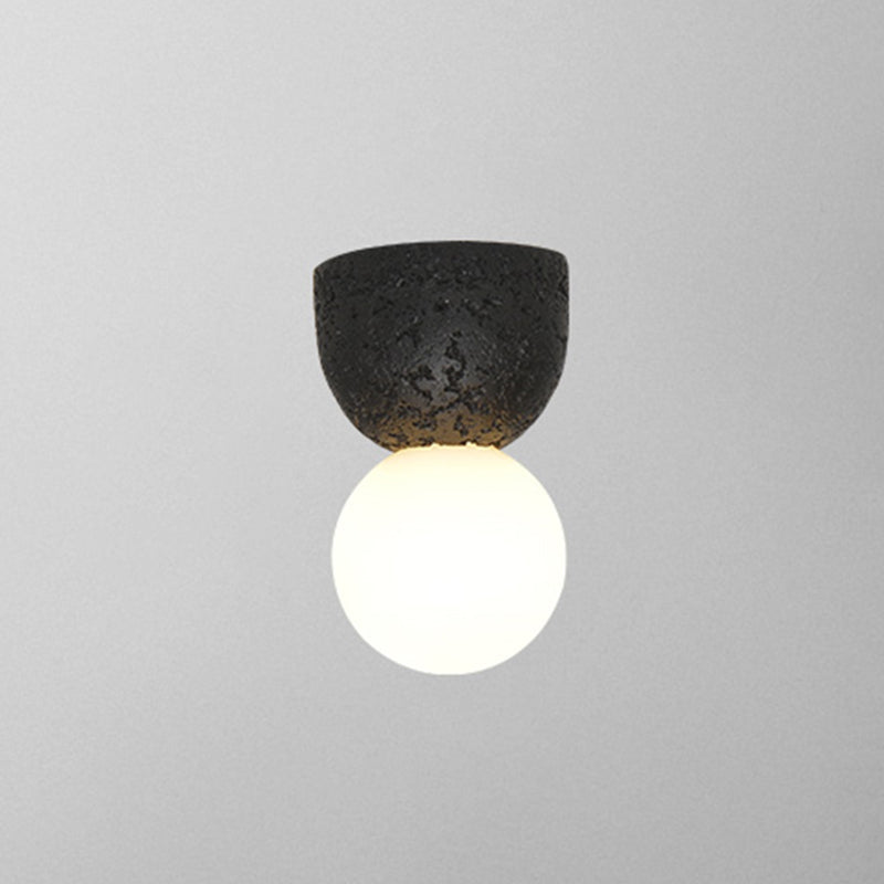 Modern Resin-Cement Bell Wall Sconce - Single-Bulb Lighting Fixture Black