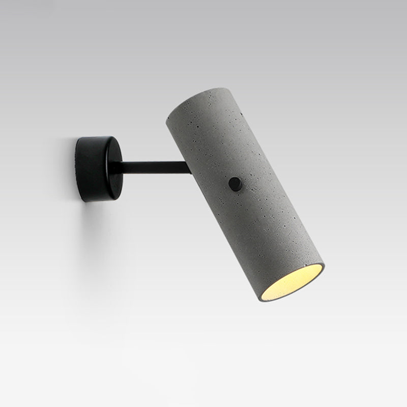 Minimalistic Grey Led Wall Spotlight With Cylindrical Shade