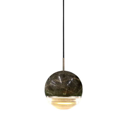 Simplicity Marble Dome Pendant Light For Dining Room - Single Bulb Suspension Fixture Coffee / 6