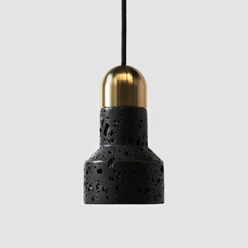 Nordic Marble Pendant Light Fixture - Flashlight Shaped 1 Bulb Suspension For Living Room Black / A
