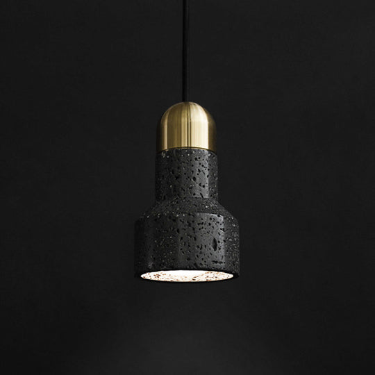 Nordic Marble Pendant Light Fixture - Flashlight Shaped 1 Bulb Suspension For Living Room