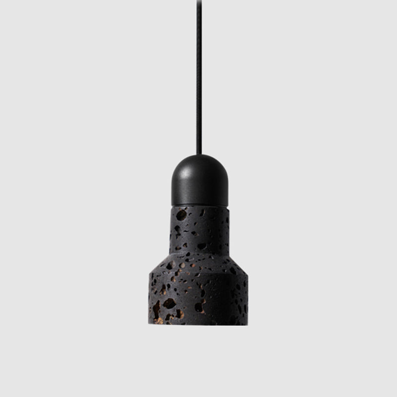Nordic Marble Pendant Light Fixture - Flashlight Shaped 1 Bulb Suspension For Living Room Black / B