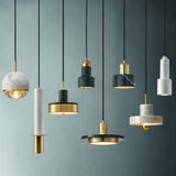 Minimalist Marble Pendant Light For Dining Rooms - Elegant Ceiling Fixture With Shaded Design