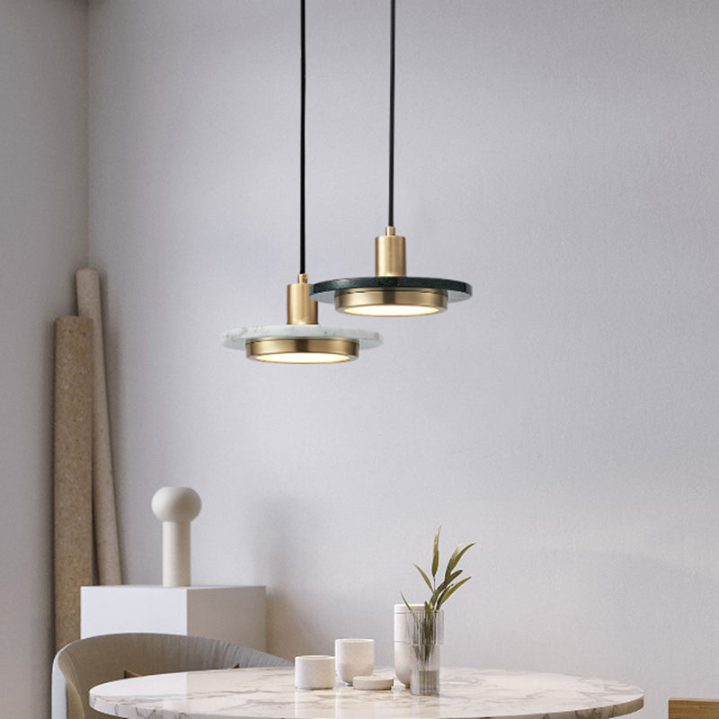 Minimalist Marble Pendant Light For Dining Rooms - Elegant Ceiling Fixture With Shaded Design