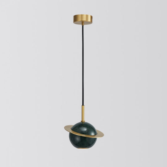 Minimalist Marble Pendant Light For Dining Rooms - Elegant Ceiling Fixture With Shaded Design Green