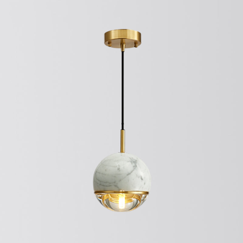 Minimalist Marble Pendant Light For Dining Rooms - Elegant Ceiling Fixture With Shaded Design White