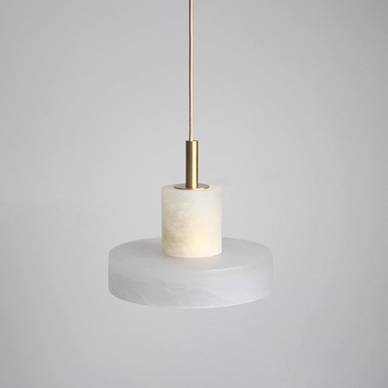 Minimalistic Stone Pendant Ceiling Light - White