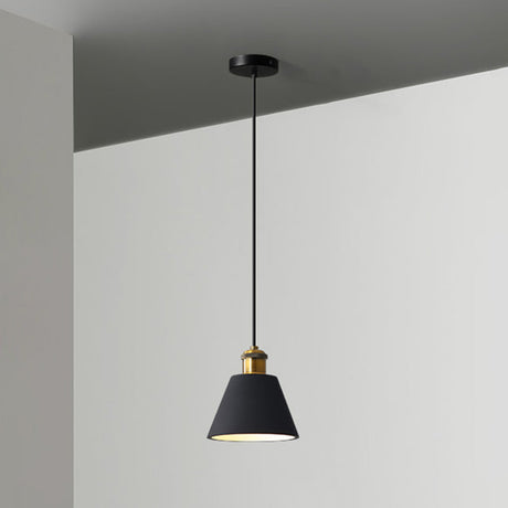 Modern Geometric Pendant Light - Stylish Resin-Cement Suspension Fixture For Dining Room Black /