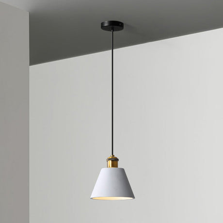 Modern Geometric Pendant Light - Stylish Resin-Cement Suspension Fixture For Dining Room Grey /