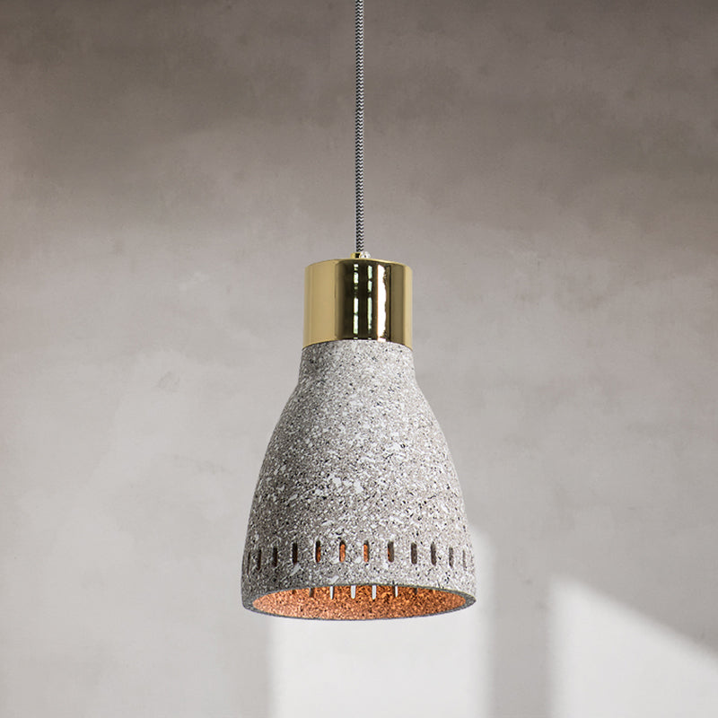 Nordic Style 1-Light Geometrical Ceiling Lamp For Restaurants - Cement Finish White / C