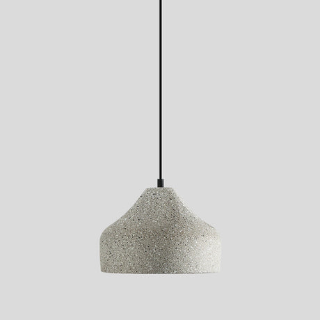 Sleek Single Pendant Light With Geometric Design Cement Finish For Modern Restaurant Ceilings Grey /