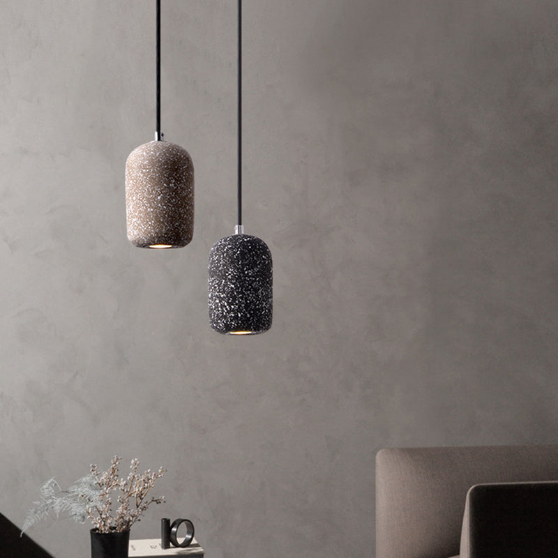 Nordic Cement Pendant Light: Single-Bulb Dining Room Suspension Fixture