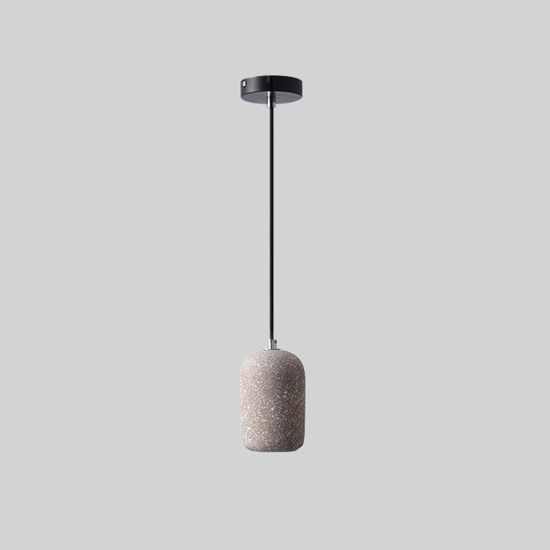 Nordic Cement Pendant Light: Single-Bulb Dining Room Suspension Fixture Grey