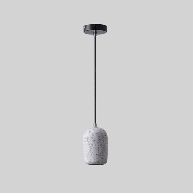 Nordic Cement Pendant Light: Single-Bulb Dining Room Suspension Fixture White