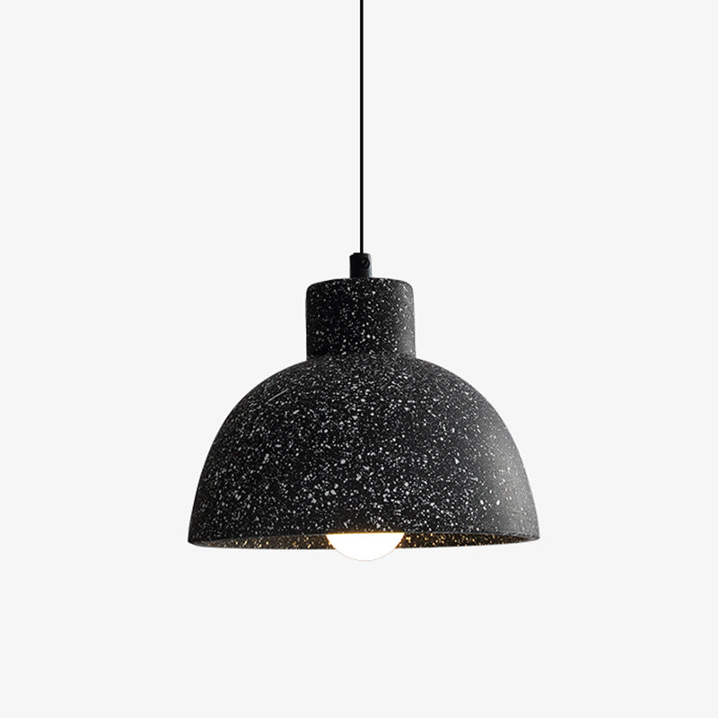Minimalist Geometric Terrazzo Pendant Light For Dining Room Grey / Dome