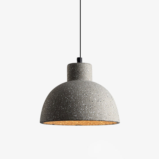 Minimalist Geometric Terrazzo Pendant Light For Dining Room Gray / Dome