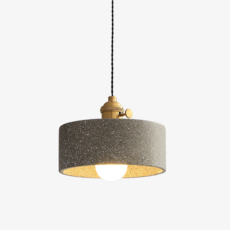 Minimalist Geometric Terrazzo Pendant Light For Dining Room Gray / Drum