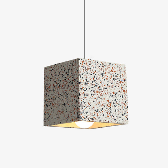 Terrazzo Geometric Pendant Light for Dining Room - Minimalistic 1-Light Suspension