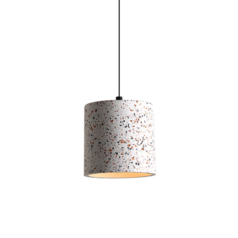 Minimalist Geometric Terrazzo Pendant Light For Dining Room Gray /