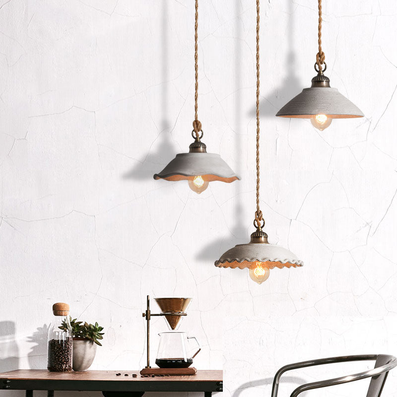 Grey Minimalist Hanging Pendant Light for Dining Room Ceiling