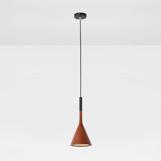 Modern Resin Geometric Hanging Lamp With 1 Bulb - Bedroom Ceiling Lighting Orange