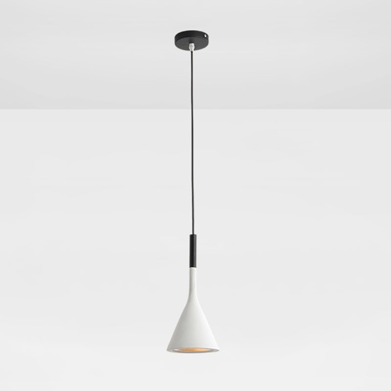 Modern Resin Geometric Hanging Lamp With 1 Bulb - Bedroom Ceiling Lighting White