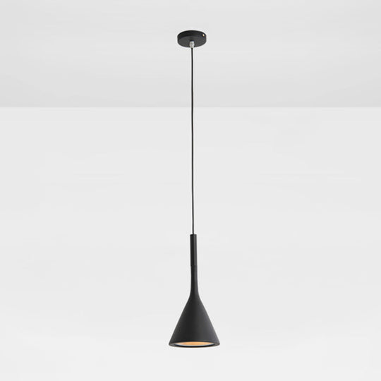 Modern Resin Geometric Hanging Lamp With 1 Bulb - Bedroom Ceiling Lighting Black