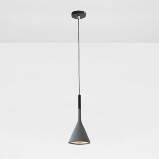 Modern Resin Geometric Hanging Lamp With 1 Bulb - Bedroom Ceiling Lighting Grey