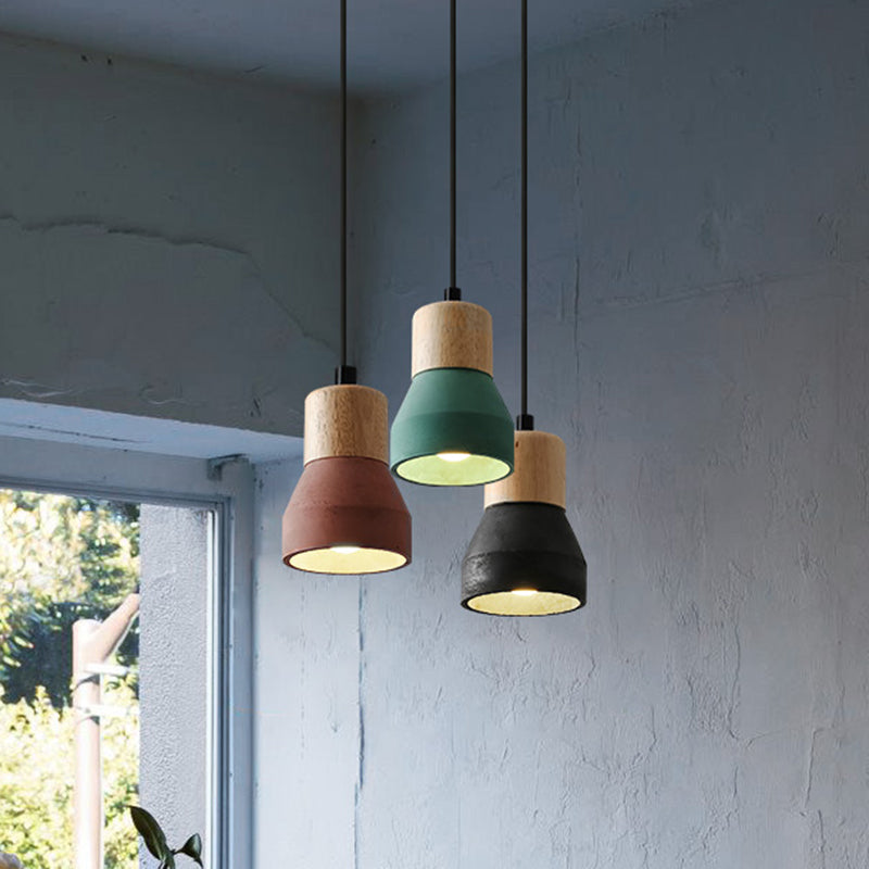 Modern Cement Bell Pendant Light Fixture for Dining Room - 1-Light Suspension