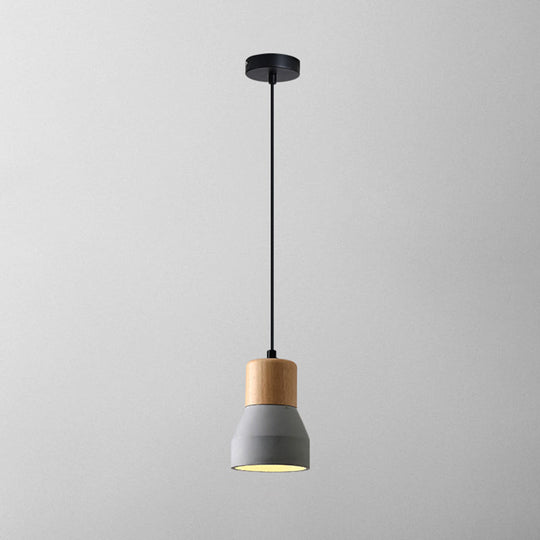 Modern Cement Bell Pendant Light - Stylish 1-Light Fixture For Dining Room Grey