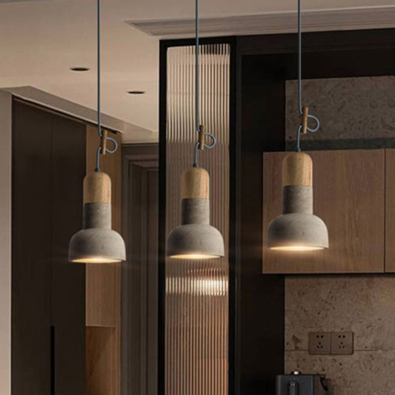 Minimalist Cement Hanging Lamp - Flashlight Inspired 1 Head Ceiling Lighting For Dining Room