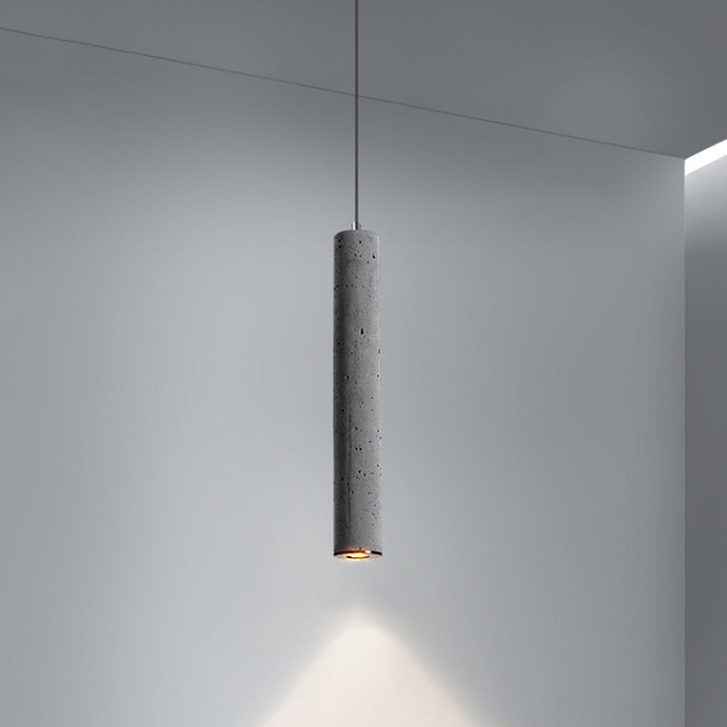 Nordic Style Grey Cement Cylinder Pendant Light For Dining Room Ceiling 1 / Large