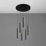 Nordic Style Grey Cement Cylinder Pendant Light For Dining Room Ceiling 6 / Small