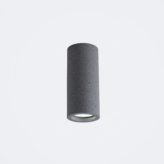 Minimalistic Led Cylinder Flush Ceiling Light - Cement Gray Mount Fixture Dark / 6