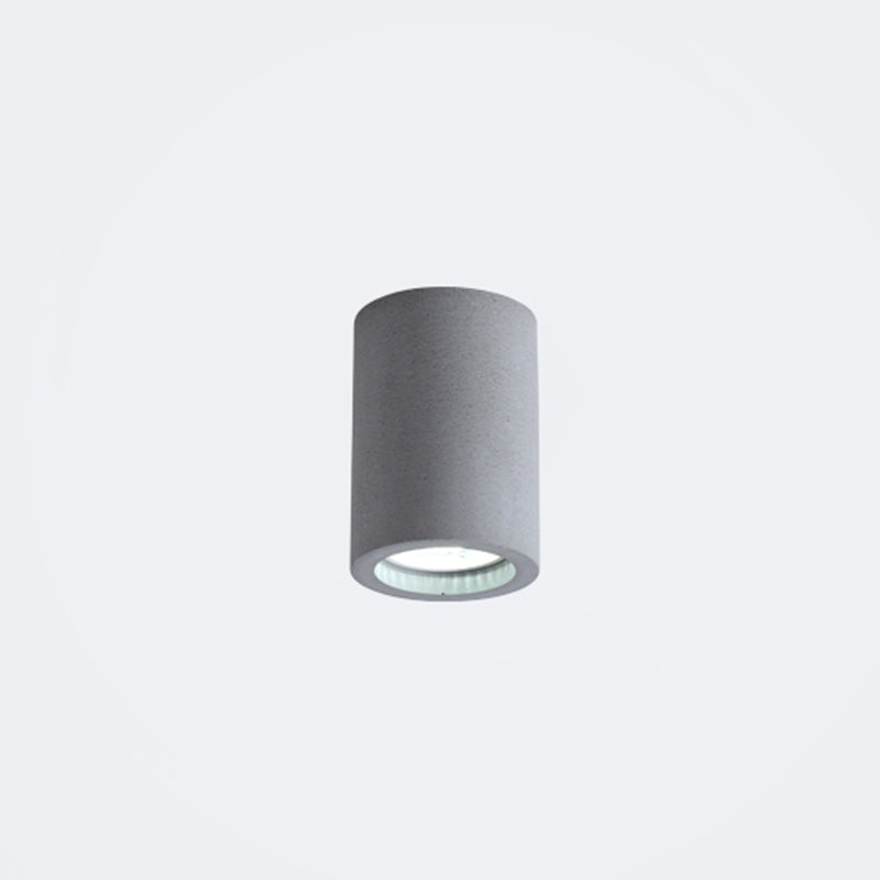 Minimalistic Led Cylinder Flush Ceiling Light - Cement Gray Mount Fixture / 4