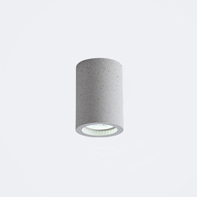 Minimalistic Led Cylinder Flush Ceiling Light - Cement Gray Mount Fixture White / 4