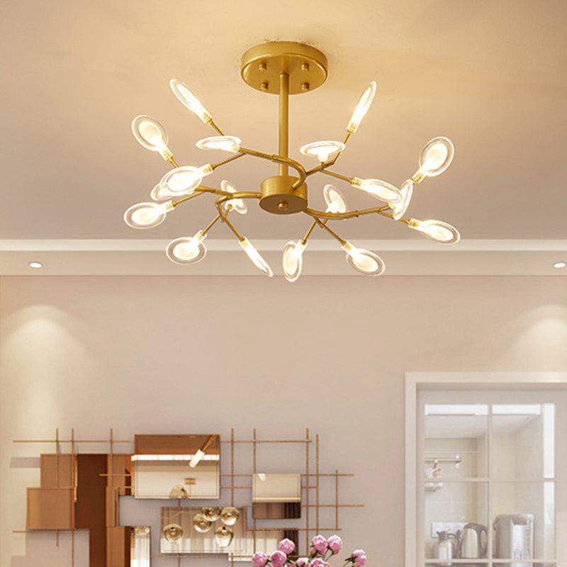 Simplistic LED Swirling Branch Chandelier Pendant Light for Dining Room