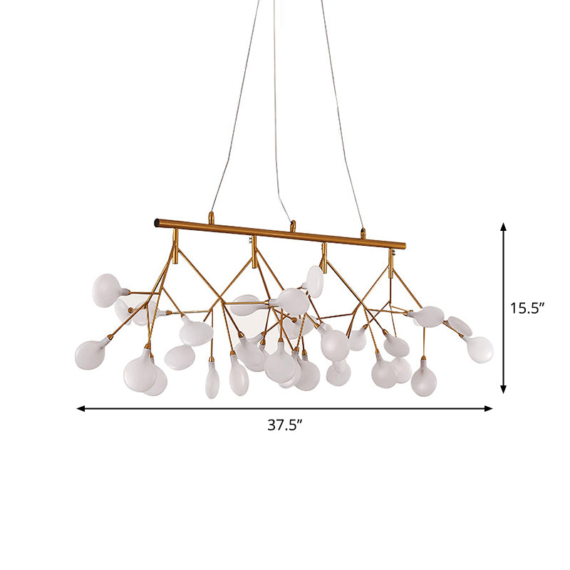 Led Metallic Gold Tree Branch Pendant Light For Minimalist Dining Room Ceiling