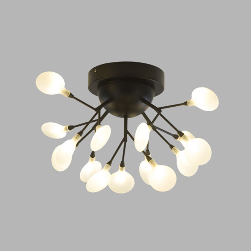 Postmodern Led Firefly Shade Ceiling Chandelier For Living Room 15 / Black