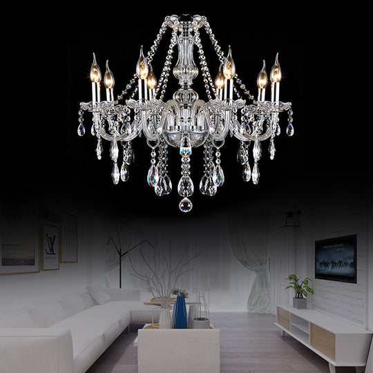 Modern Clear Crystal Candelabra Chandelier - 6/8 Lights Ceiling Fixture 8 /