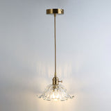 Retro Glass Pendant Light With Gold Shading For Restaurants - 1 Head Suspended Ceiling Fixture / P