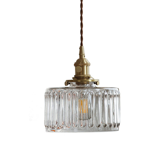 Gold Glass Pendant Light For Restaurant Ceiling From Industrial Drum Collection